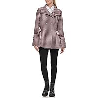 Karl Lagerfeld Paris Women's Pleated Bottom Coat Pearl Detail Pockets