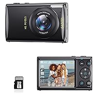 4K Digital Camera Vlogging Camera Photography and Video 64MP 18X Digital Zoom Compact Point and Shoot Digital Cameras Autofocus for Boys and Girls, Teens, Beginner, 32GB Included