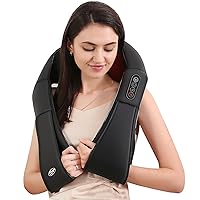 Careboda Shiatsu Neck and Back Massager with Soothing Heat, Electric Shoulder Massage 8 Nodes Deep Tissue 3D Kneading Massages for Pain Relief, Best Christmas Gifts for Man, Woman, Friends, Parents