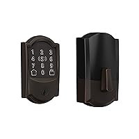 BE499WB CAM 716 Encode Plus WiFi Deadbolt Smart Lock with Apple Home Key, Keyless Entry Door Lock with Camelot Trim, Aged Bronze