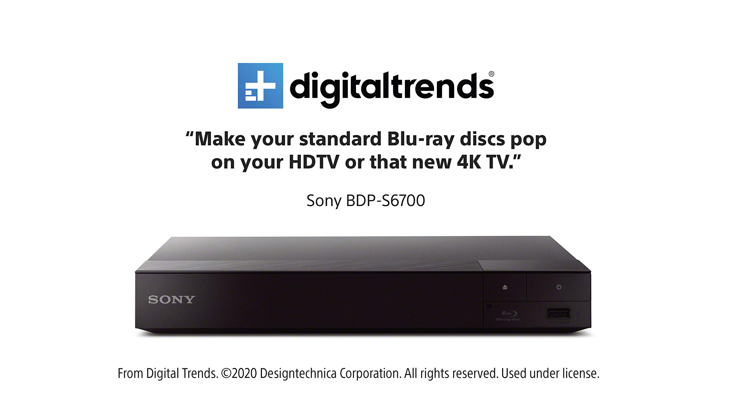 Sony BDP-S6700 4K Upscaling 3D Home Theater Streaming Blu-Ray DVD Player with Wi-Fi, Dolby Digital TrueHD/DTS, and upscaling