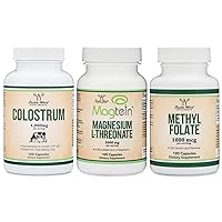 Colostrum Supplement (120 Capsules), Magnesium L-Threonate (100 Capsules), Methylfolate (120 Capsules)