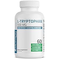 L-Tryptophan 500 MG High Potency Essential Amino Acid Supports Relaxation & Positive Mood Support Non-GMO, 60 Capsules