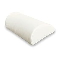 Deluxe Comfort Half Moon / Cylinder Memory Foam Pillow - Back and Knee Pain Relief - Bed Pillow, Firm - White, (HCMF-001-02)
