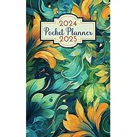Pocket Planner 2024-2025: Small 2 Year Pocket Calendar Monthly Agenda For Purse, from January 2024 to December 2025, Floral Cover size 4 x 6.5 Size