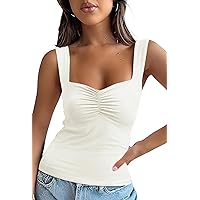 Micoson Womens Tank Tops Summer Sweetheart Neck Sleeveless Strappy Backless Y2K Tops Casual Basic Cami Shirts