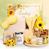 Sending Sunshine Gifts for Women - Sunflower Gifts,Care Package,Get Well Soon After Surgery Self Care Relaxation Spa Birthday Gifts Basket for Sister Best Friend Coworker Wife Mom Teacher (SUNSHINE)