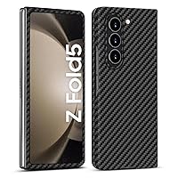 Slim & Thin Compatible with Samsung Galaxy Z Fold 5 Carbon Fiber Case, Aramid Fiber Cover for Z Fold5 7.6