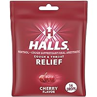 HALLS Relief Cherry Cough Drops, 14 Total Drops