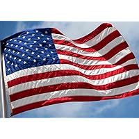American Flag 3x5 FT Outdoor - USA Heavy duty Nylon US Flags with Embroidered Stars, Sewn Stripes and Brass Grommets