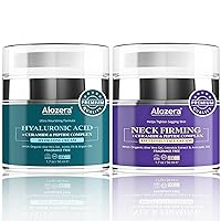 Neck Firming + Hyaluronic Acid Creams - Special Neck Skincare Bundle for Double Tightening, Lifting and Moisturizing - Made in USA, 2 Jars, 1.7 oz Each