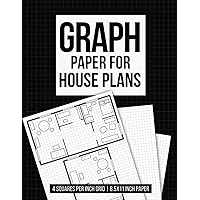 Graph Paper For House Plans: Grid Paper Notebook For Drawing Home, Architects 4X4 Graph Paper Sheet for House Planning
