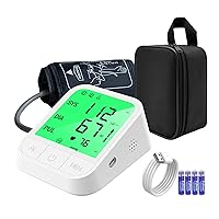 Blood Pressure Monitors for Home Use Upper Arm, Automatic Digital BP Machine, High Blood Pressure Monitor with Large Cuff 8.66-15.75 Inch, Large Screen with 4 Color Backlit Display, 2 X 99 Sets Memory