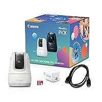 Canon PowerShot Pick, Active Tracking PTZ Camera (White) - Built-in Wi-Fi, USB-C Charging, Voice-Activated Operation, Automatic Subject Tracking, Remote Shooting & Playback, Portable, Lightweight