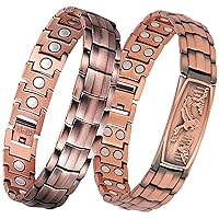Feraco Lymph Detox Magnetic Bracelet Lymph Drainage Pure Copper Bracelet for Men with Ultra Strength Therapy Magnets for Arthritis Pain & Carpal Tunnel Healing Eagle Pattern Adjustable
