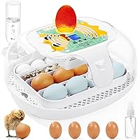 16 Egg Incubator with Automatic Egg Turner, Temperature and Humidity, Build-in Egg Candler, Precise Control Panel for Hatching Chicken Duck Quail Bird