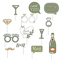 13pcs Bride to Be Olive Green Bachelorette Party Photo Booth Props Rose Gold Bridesmaid Party Decorations Bridal Shower (Olive Green)