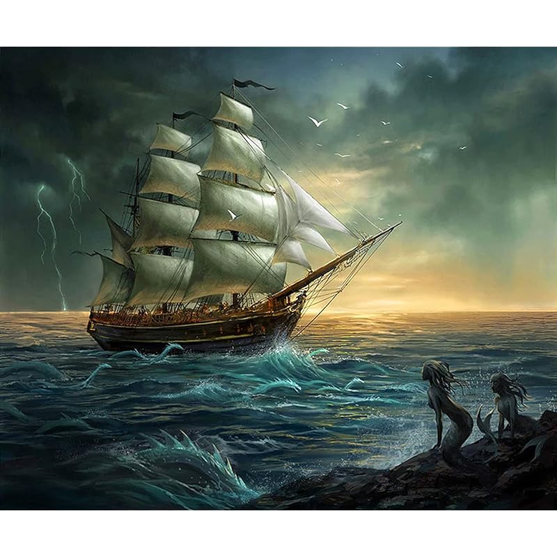 Mua 500 Piece Jigsaw Puzzle for Adults Sailing Ship - Mermaid Fun ...