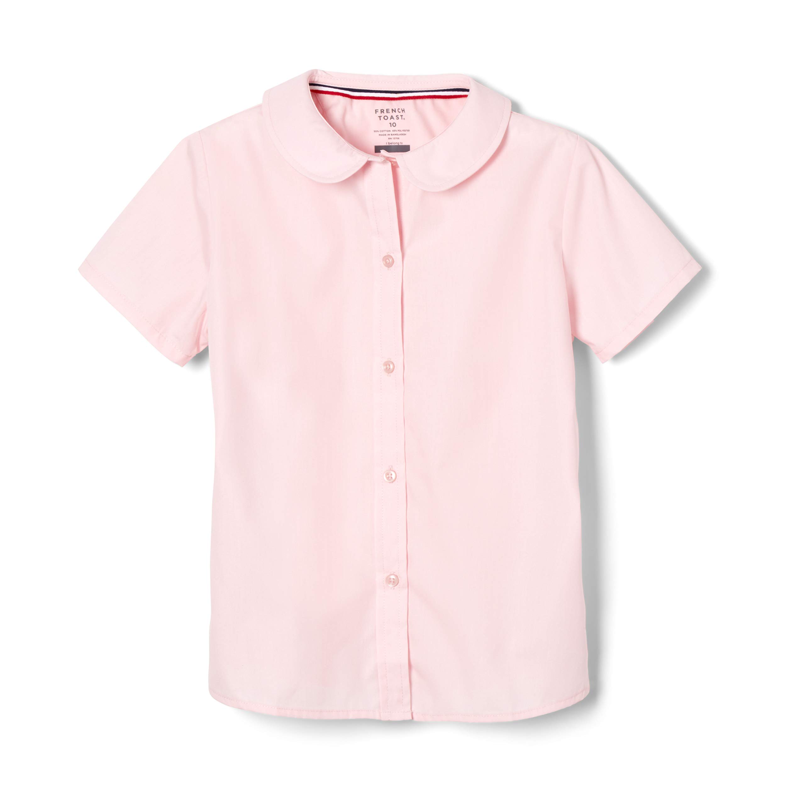 French Toast Girl's Short Sleeve Peter Pan Collar Blouse (Standard and Plus)