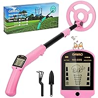 OMMO Metal Detector, Adjustable 27.5”-37.8” Metal Detector for Kids with Intuitive LCD Display, Lightweight Kids Metal Detectors with 6” Search Coil for Exploration Hiking