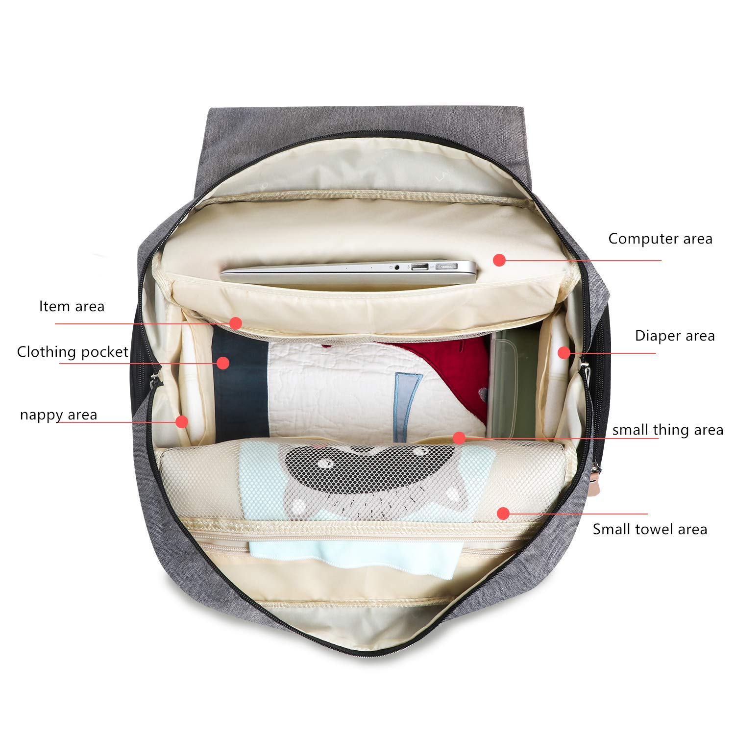 CFUN LANDUO Mummy Diaper Bag Backpack Durable Maternity Baby Nappy Casual Shoulder Bags Travel Hiking Outdoor Pack