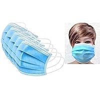 50 pcs Disposable Face Mask 4 Ply Blue with Bendable Nose Wire Elastic Ear Loops 4 Layers Protection Made in Vietnam Unisex Adults USA Stock