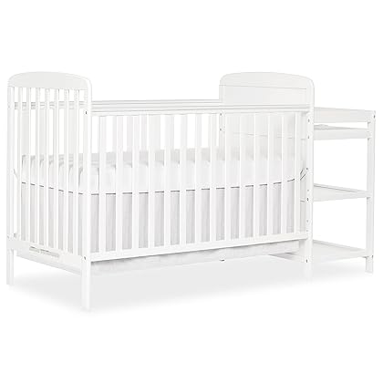 Dream On Me Anna 4-In-1 Full-Size Crib And Changing Table Combo In White