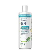 Essential Oxygen Certified BR Organic Brushing Rinse, All Natural Mouthwash for Whiter Teeth, Fresher Breath, and Happier Gums, Alcohol-Free Oral Care, Peppermint, 16 Ounce, Package may vary