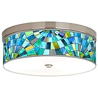 Lagos Mosaic Giclee Energy Efficient Ceiling Light with Print Shade