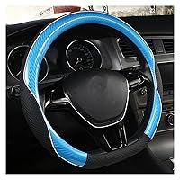 steering wheel cover Car Steering Wheel Cover 38CM Non-slip Wear-resistant Sweat Absorbing Fashion Sports Steering Wheel Cover wheelcovers (Color Name : BLUE D SHAPE)