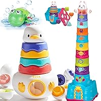 LTKFFFdp Baby Stacking Toys for Toddlers 1-3, Shape Sorter for Infant 6 to 12-18 Months, Stackable Blocks Learning Toy, Birthday Gifts for Kids 9-12 Month Girl Boy