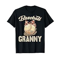 Softball Baseball Granny Shirt Leopard Mother's Day Gifts T-Shirt