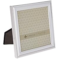 5x5 Metal Picture Frame Silver-Plate with Delicate Beading (510755)