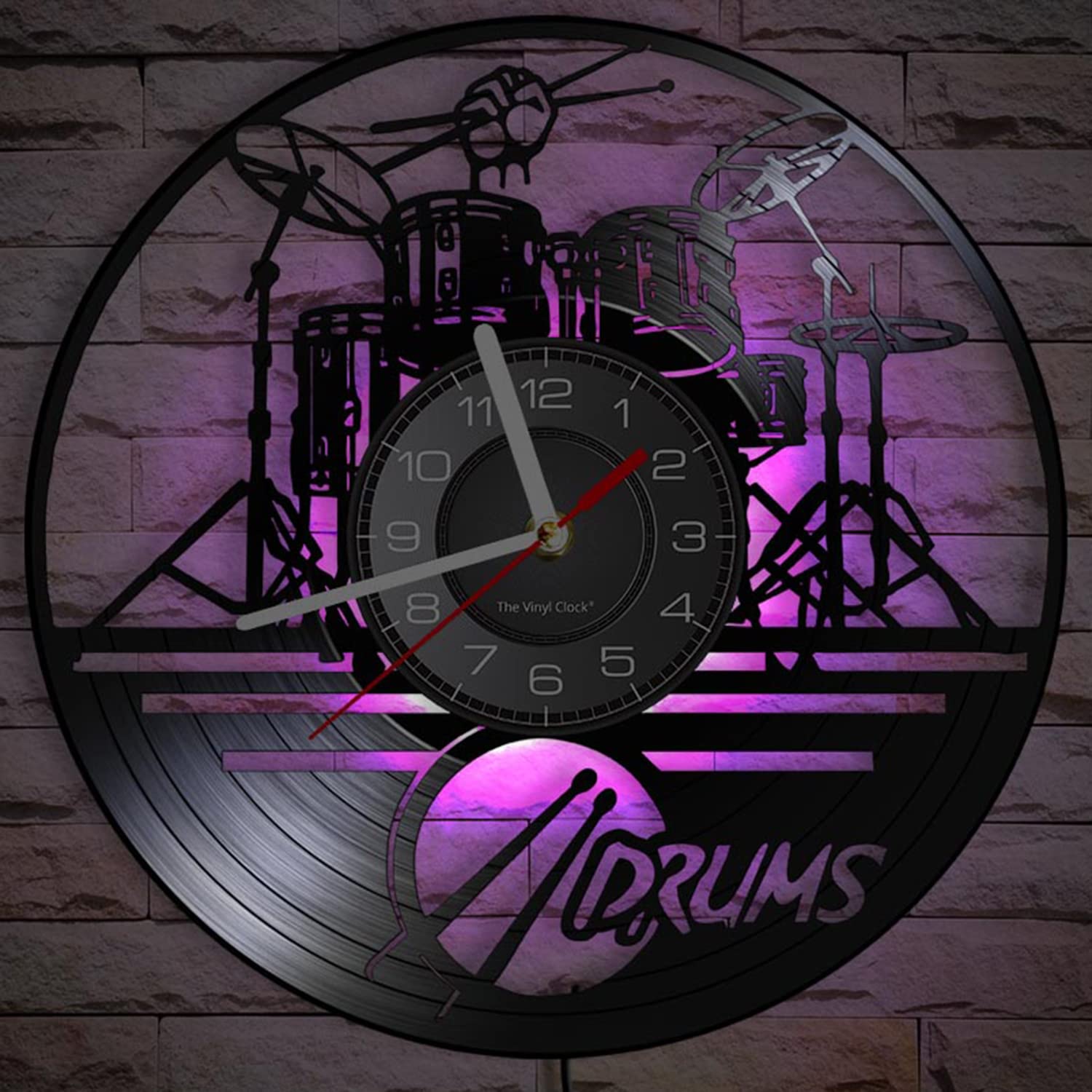 Mua Timethink 12 Inch Drums LED Wall Clock with 7 Luminous Modes ...