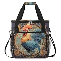 Rooster Logo Light (01) Coffee Maker Carrying Bag Compatible with Single Serve Coffee Brewer Travel Bag Waterproof Portable Storage Toto Bag with Pockets for Travel, Camp, Trip