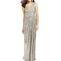 Women's V Neck Long Bridesmaid Dresses Sequins Prom Evening Party Gowns