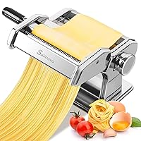 Nuvantee Pasta Maker Machine,Manual Hand Press,Adjustable Thickness  Settings,Noodles Maker with Washable Aluminum Alloy Rollers and Cutter,  Perfect