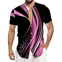 Men's Shirt Short Sleeve Regular Fit Shirt for Men Printed Summer Beach Shirts Casual Button Down Henley Shirts