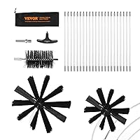 VEVOR 22 Pieces 30 FEET Dryer Vent Cleaner Kit, Include 3 Different Sizes Flexible Lint Trap Brush, Reinforced Nylon Duct Cleaning Dryer Vent Brush, Dryer Cleaning Kit with Clamp Connectors