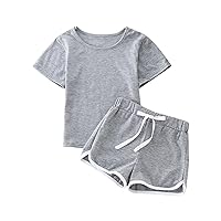 Layettes for Newborns Baby Girl Clothes OutfitsCottonO Neck TopsCasual2PC Set 7 Girls Clothes Fall (Grey, 3-4 Years)
