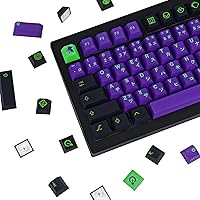 129 Keys Eva Keycaps, PBT Keycaps Cherry Profile Keycaps, Japanese Keycaps Purple and Green Keycaps Custom Dye-Sublimation Cherry Mx Keycaps for Mechanical Keyboard (Evangelion)