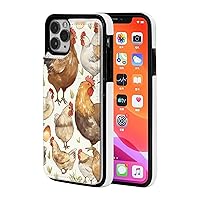 Cartoon Chickens Printed Wallet Case for iPhone 11 Case with 2 Card Holder, Pu Leather Shockproof Phone Cases Cover for iPhone 11 Case 6.1