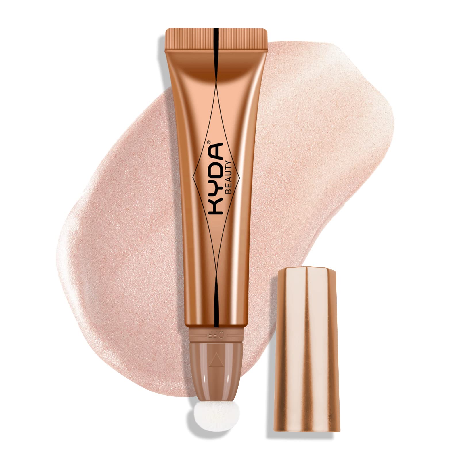 KYDA Highlighter Beauty Wand, Liquid Face Illuminator with Cushion Applicator, Natural Glossy Finish Smooth Creamy Texture, Highlighter Bronzer Makeup, Lightweight Breathable, by Ownest Beauty-#Spotlight Highlighter