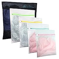 5 Pcs Mesh Laundry Bags for Delicates with Zipper, Lingerie Bags for Laundry, Travel Storage Organize Bag, Clothing Washing Bags for Laundry,Blouse, Hosiery, Stocking, Underwear, Bra and Lingerie