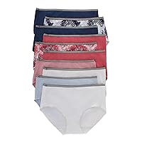 Hanes Women's Stretch Panties, Moisture-Wicking Cotton Underwear, 10-Pack (Colors May Vary)