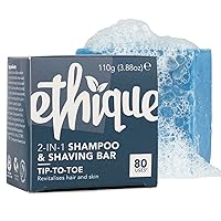 Ethique Tip-To-Toe - 2-In-1 -Solid Shampoo & Shaving Bar - Vegan, Eco-Friendly, Plastic-Free, Cruelty-Free,3.88 oz (Pack of 1)