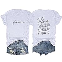 Thanksgiving Shirts for Family Cute Letter Print Women T Shirt Double Printing Short Sleeve Shirts for Women W