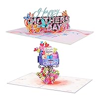 Paper Love Mothers Day Pop Up Cards 2 Pack - Includes 1 Happy Mother's Day and 1 Mother's Day Mailbox, For Mother, Wife, Anyone - 5
