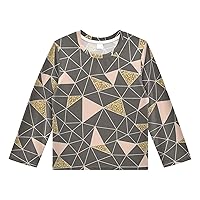 3T Rash Guard Boys Long Sleeve Swim Shirt Top for Boys Rashguard Trendy Abstract Triangle UPF 50+ Toddler Sun Shirt Quick Dry