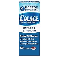 Colace Stool Softener Capsules Bundle - Regular Strength 100mg 60 Count & Clear Soft Gel 50mg Constipation Relief 42 Count